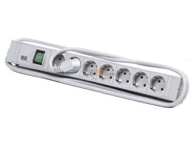 View up front Bachmann 333.600 19-inch power strip, multiple socket 7-fold PVC, 7x Schuko 1x switch, 
