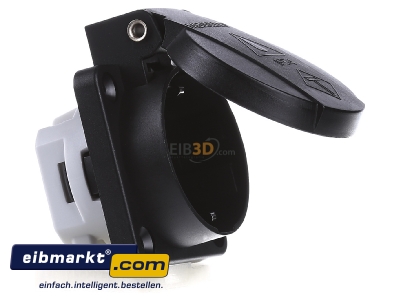 Ansicht links Mennekes 11012 Schuko-Anbau-Steckdose 16A,2p+E,230V,sw 
