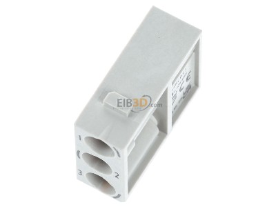 Top rear view Harting 09 14 003 3001 Pin insert for connector 3p 
