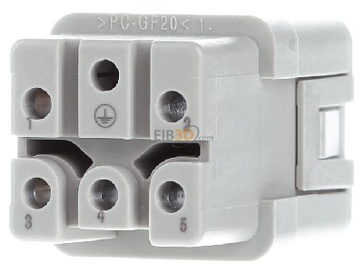 Front view Weidmller HDC HQ 5 FC Socket insert for connector 5p 

