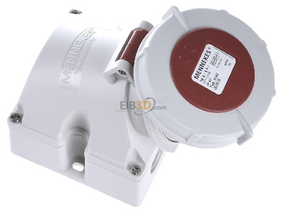 Ansicht oben links Mennekes 9142 Wanddose 16A5p6h400V, IP67 