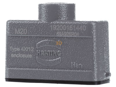 Front view Harting 19 20 016 1440 Plug case for industry connector 
