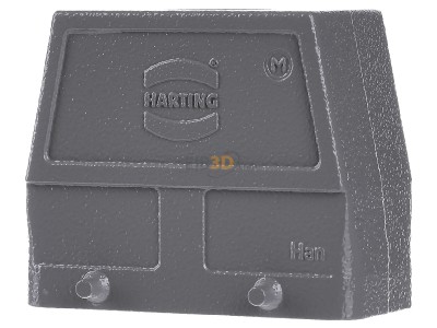 Front view Harting 19 30 016 0427 Plug case for industry connector 

