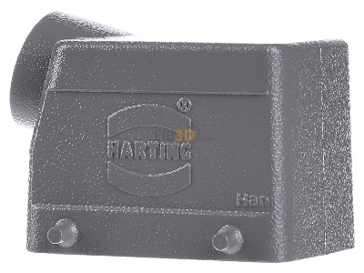 Front view Harting 19 20 032 1521 Plug case for industry connector 
