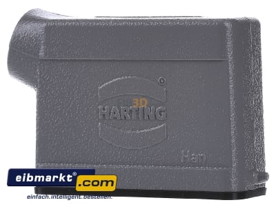 Back view Harting 19 20 016 1540 Plug case for industry connector
