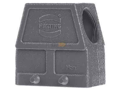 Front view Harting 19 30 010 0527 Plug case for industry connector 
