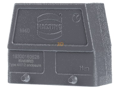 Front view Harting 19 30 016 0528 Plug case for industry connector 
