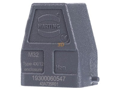 Back view Harting 19 30 006 0547 Plug case for industry connector 
