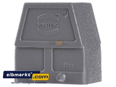 Front view Harting 19 30 010 0427 Plug case for industry connector 
