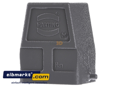 Front view Harting 19 30 006 0446 Plug case for industry connector 

