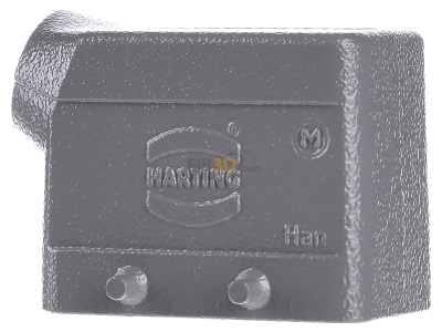 Front view Harting 19 30 010 1521 Plug case for industry connector 
