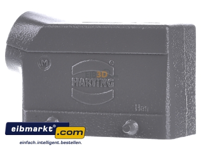 Front view Harting 19 30 016 1522 Plug case for industry connector - 
