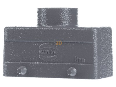 Front view Harting 19 30 016 1422 Plug case for industry connector 
