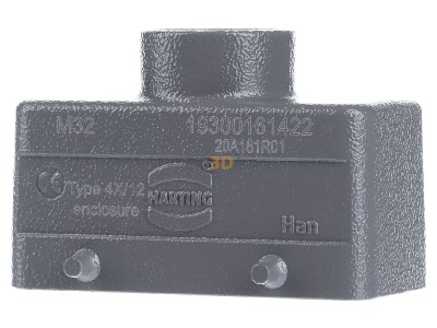 Back view Harting 19 30 016 1422 Plug case for industry connector 
