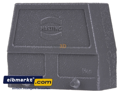 Front view Harting 19 30 016 0466 Plug case for industry connector
