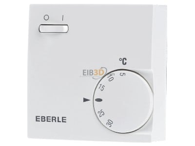 Front view Eberle RTR-E 6763rw Room thermostat 
