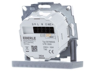 Back view Eberle UTE 3500RAL9016-G-55 Smart thermostat 
