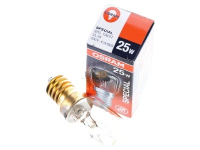 Ansicht oben vorne LEDVANCE SPC T26/57 CL25 Special-Lampe 25W 230V E14 Birne SPC.T26/57 CL25