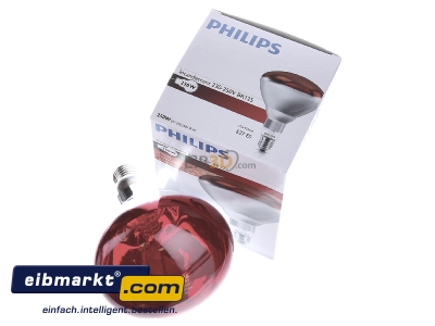 View up front Philips Lampen 57521025 IR lamp 250W 230...250V E27
