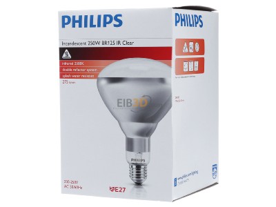 Front view Philips Licht IR 250 CH IR lamp 250W 230...250V E27 
