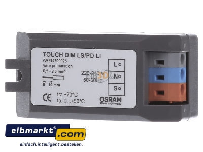 Front view Osram TOUCH DIM LS/PD LI System component for lighting control -_- original
