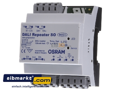 Front view Osram DALI REP SO/100-240 System component for lighting control 
