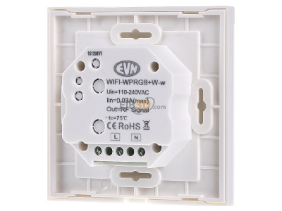 Back view EVN WIFI-WPRGB+W-ws System component for lighting control 
