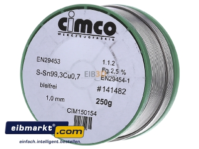 Frontansicht Cimco 15 0154 Elektroniklot bleifrei 1,0mm/250g 