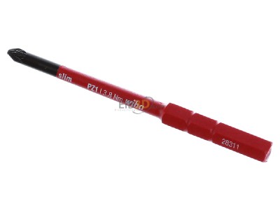 Ansicht oben vorne Wiha 2831-12 PZ 1x75 Pozidriv Schraubendreher SoftFinish electric 