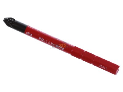 Ansicht oben vorne Wiha 2831-12 PZ 2x75 Pozidriv Schraubendreher SoftFinish electric 