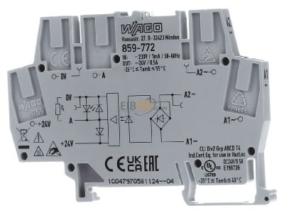 Back view WAGO 859-772 Optocoupler 0,5A 
