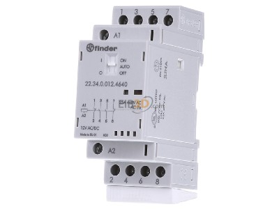 Front view Finder 22.34.0.012.4640 Installation contactor 12VAC/DC 
