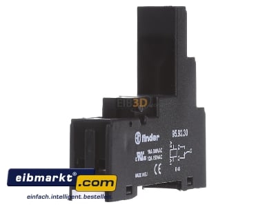 View on the left Finder 95.93.30 Relay socket - 
