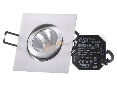 Frontansicht EVN PC654N91402 P-LED Deckeneinbauleuchte IP65 HV 3000K 1010lm 