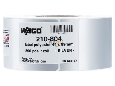 Frontansicht WAGO 210-804 Etikett si 44x99mm 500Stck/Roll 