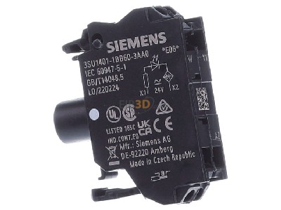 View on the left Siemens 3SU1401-1BB60-3AA0 Lamp holder for indicator light white 
