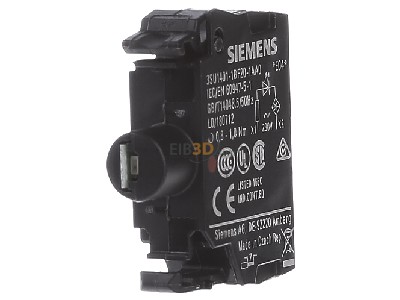 Back view Siemens 3SU1401-1BF20-1AA0 Lamp holder for indicator light red 
