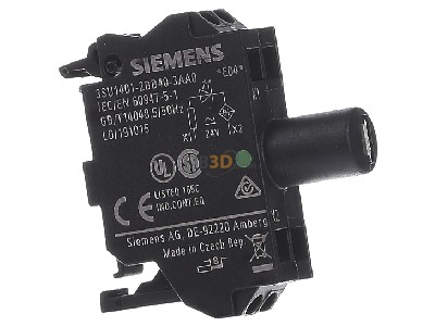 View on the left Siemens 3SU1401-2BB40-3AA0 Lamp holder for indicator light green 
