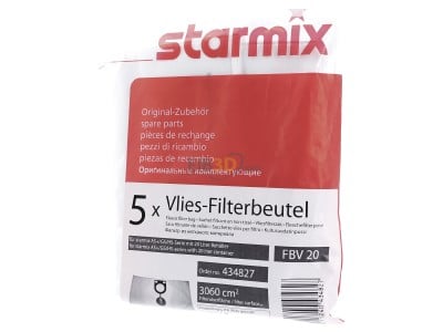 Frontansicht Starmix FBV20 (VE5) Vlies-Filterbeutel f.20-22l Behlter FBV20 (Inhalt: 5)