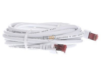 Ansicht links EFB-Elektronik EC6000 5m ws S/FTP Patchkabel Cat.6 2xRJ45 mit S/FTP 