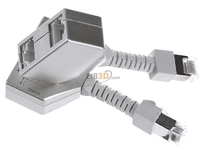 Ansicht oben rechts Metz Connect 130548-02-E Set Cable-sharing-Adapter Ethernet/ISDN 
