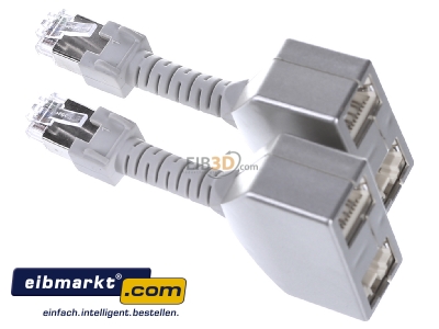 Ansicht oben links Metz Connect 130548-03-E Set Cable-sharing-Adapter Ethernet/Ethernet 