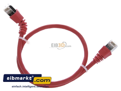 Top rear view Telegrtner L00000A0195 RJ45 8(8) Patch cord 6A (IEC) 0,5m
