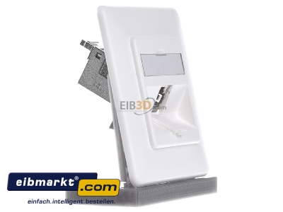 View on the left Metz Connect 1309111002-E-90 RJ45 8(8) Data outlet 6A (IEC) white
