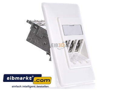 View on the left Metz Connect 1309131002-E-90 RJ45 8(8) Data outlet 6A (IEC) white
