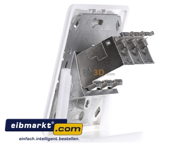 View on the right Metz Connect 1309131002-E-90 RJ45 8(8) Data outlet 6A (IEC) white
