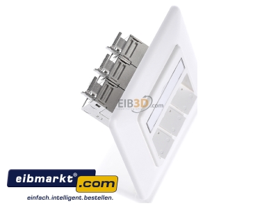 View top left Metz Connect 1309131002-E-90 RJ45 8(8) Data outlet 6A (IEC) white
