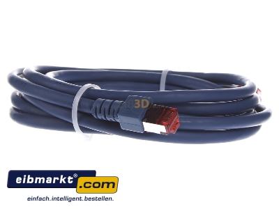 View on the left EFB-Elektronik EC6000 3m bl S/FTP RJ45 8(8) Patch cord Cat.6 3m 
