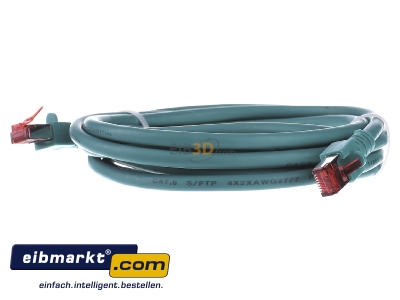 Front view EFB-Elektronik EC6000 3m gn S/FTP RJ45 8(8) Patch cord Cat.6 3m 
