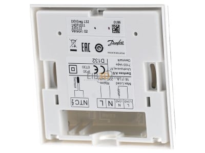 Ansicht hinten Devi devireg 132 Thermostat ink.Boden-Raumfhler 